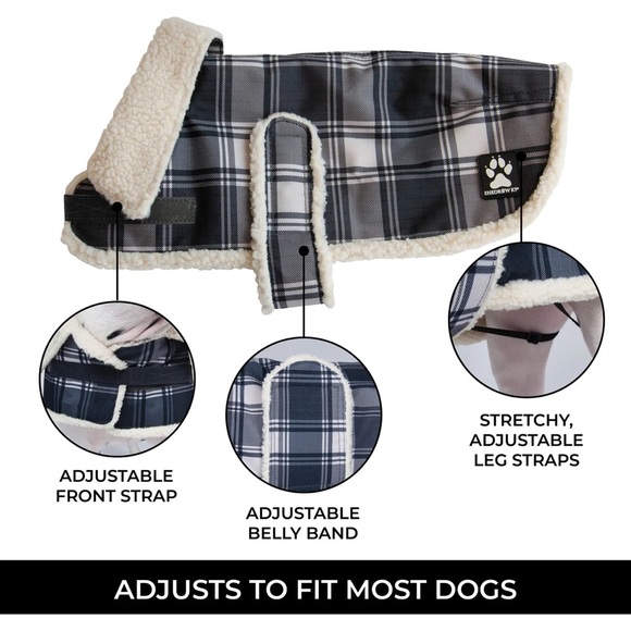 Shed row K9 dog coat Aspen xxs pet jacket plaid - Picture 10 of 10